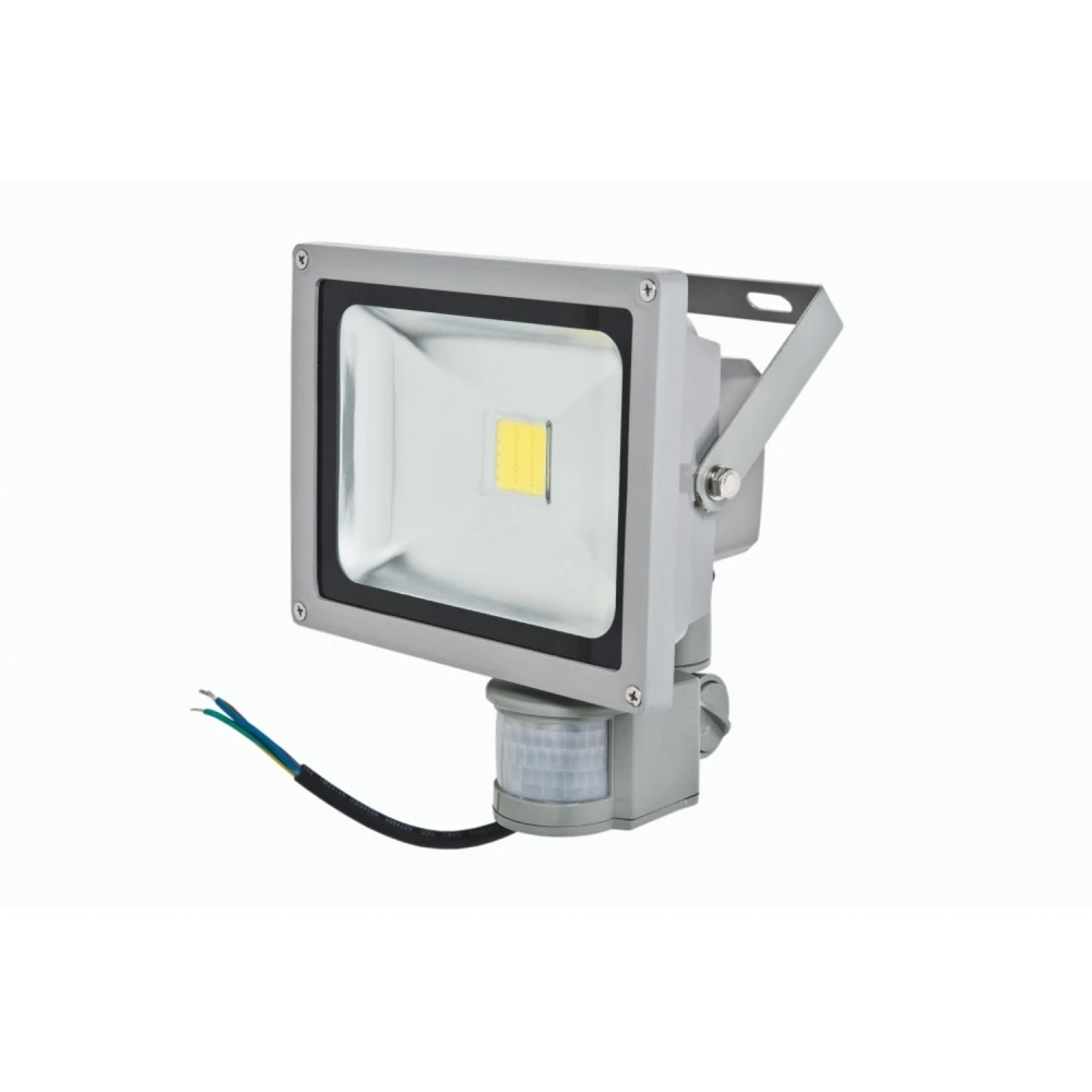 20W LED Floodlight with Motion Sensor and 6000K White Light