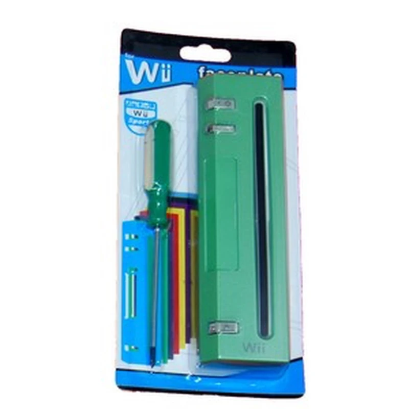 Green Wii front cover - original replacement for Nintendo Wii console