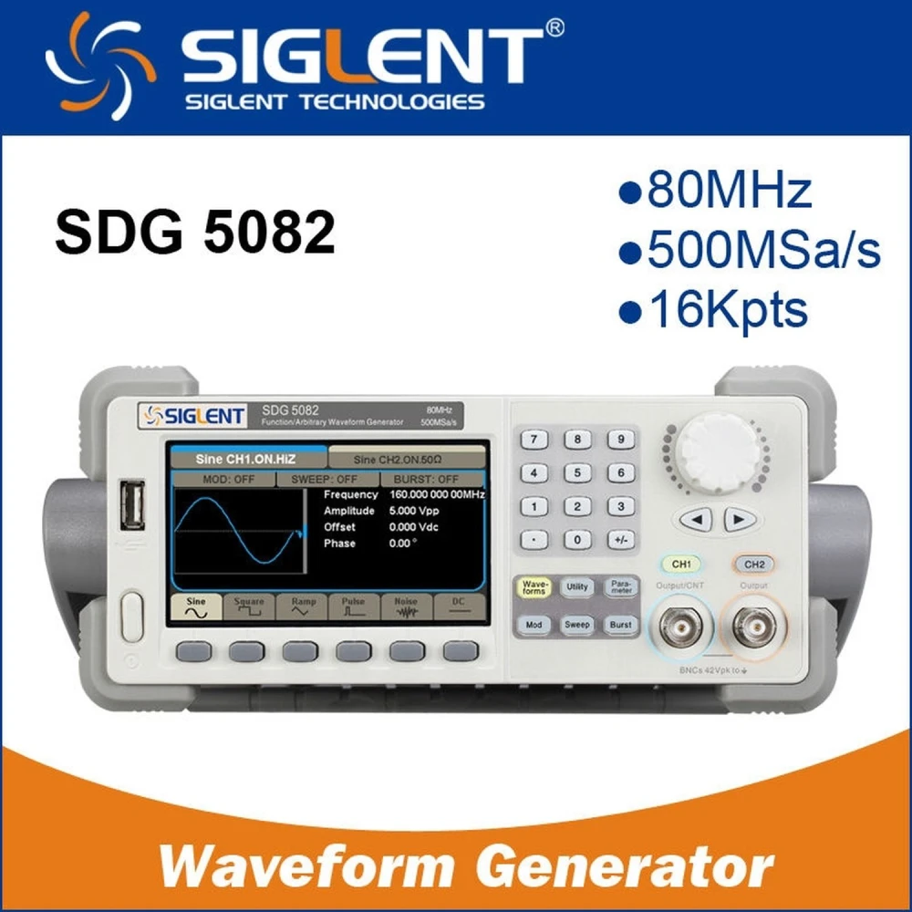 Siglent SDG5082 80MHz Arbitrary Function Generator with Dual Output