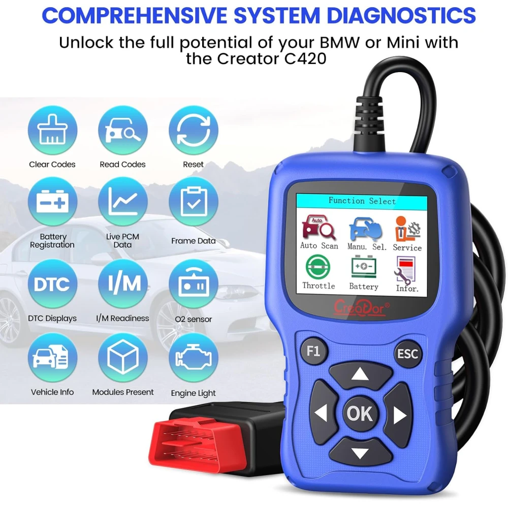 BMW Creator C420 OBD2 Diagnostic Tool for BMW and Mini with Advanced Functions