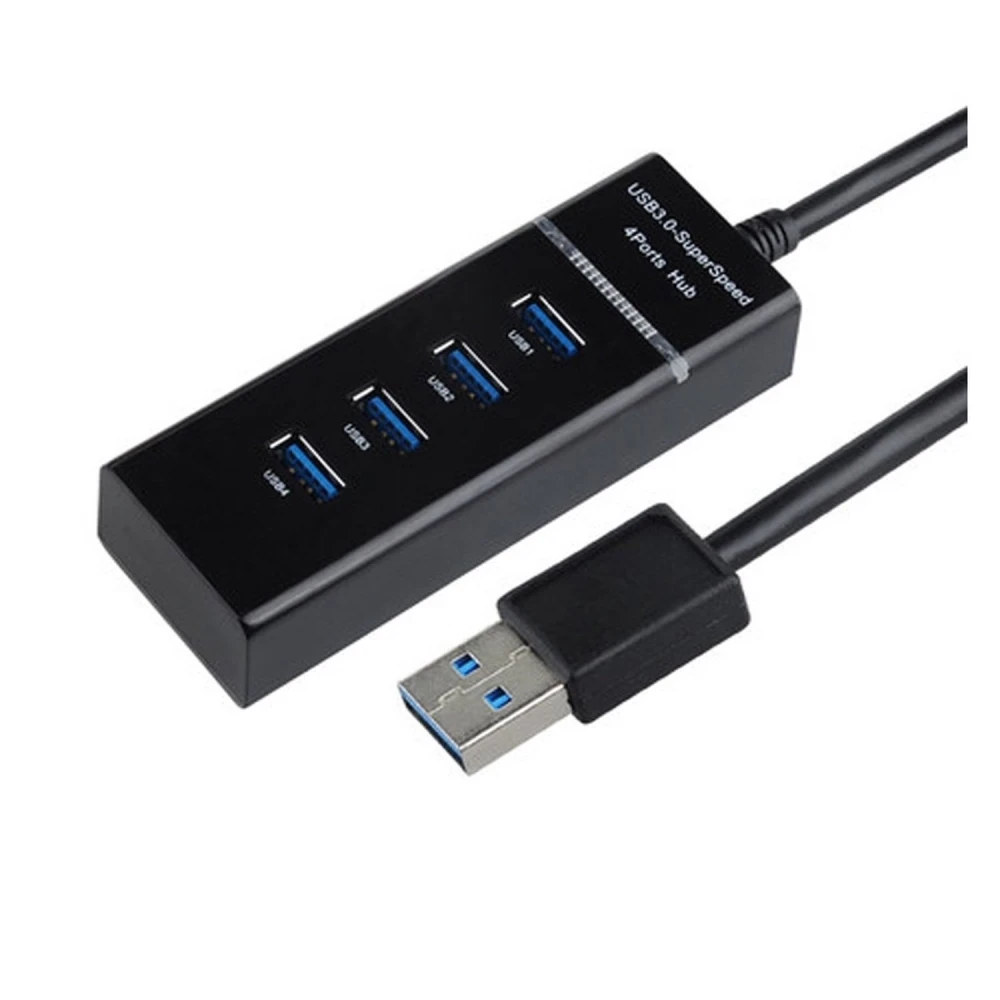 USB 3.0 Hub with 4 Ports, Switch and High Speed for PC and Mac
