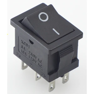 KCD1-202 Black 6-Pin Rocker Switch for Projects and Replacements