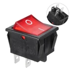 KCD4-202N rocker switch with neon, 4 pole 2 circuit for chassis