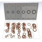 110-piece copper washer set in assorted sizes for repair and automotive use