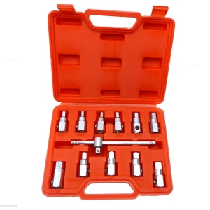12-Piece Drain Plug Socket Set - TSX TOOL Professional Kit