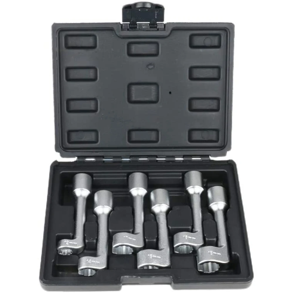 6pc Open Socket Set for Fuel Injectors 12,14,16,17,18,19 mm