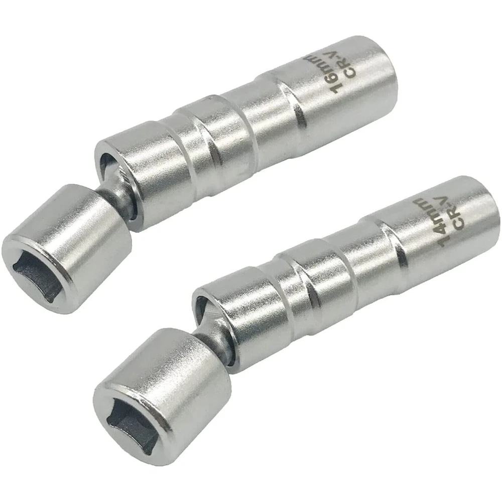 Set of 2 Flexible Magnetic Spark Plug Sockets 14 mm and 16 mm TSX TOOL