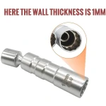 Set of 2 Flexible Magnetic Spark Plug Sockets 14 mm and 16 mm TSX TOOL