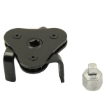 Extractor de filtro de 3 garras incluido en juego de llaves para filtros de aceite