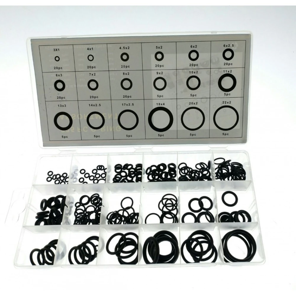 225-Piece Metric Rubber O-Ring Kit - Complete Kit for Automotive and Repairs