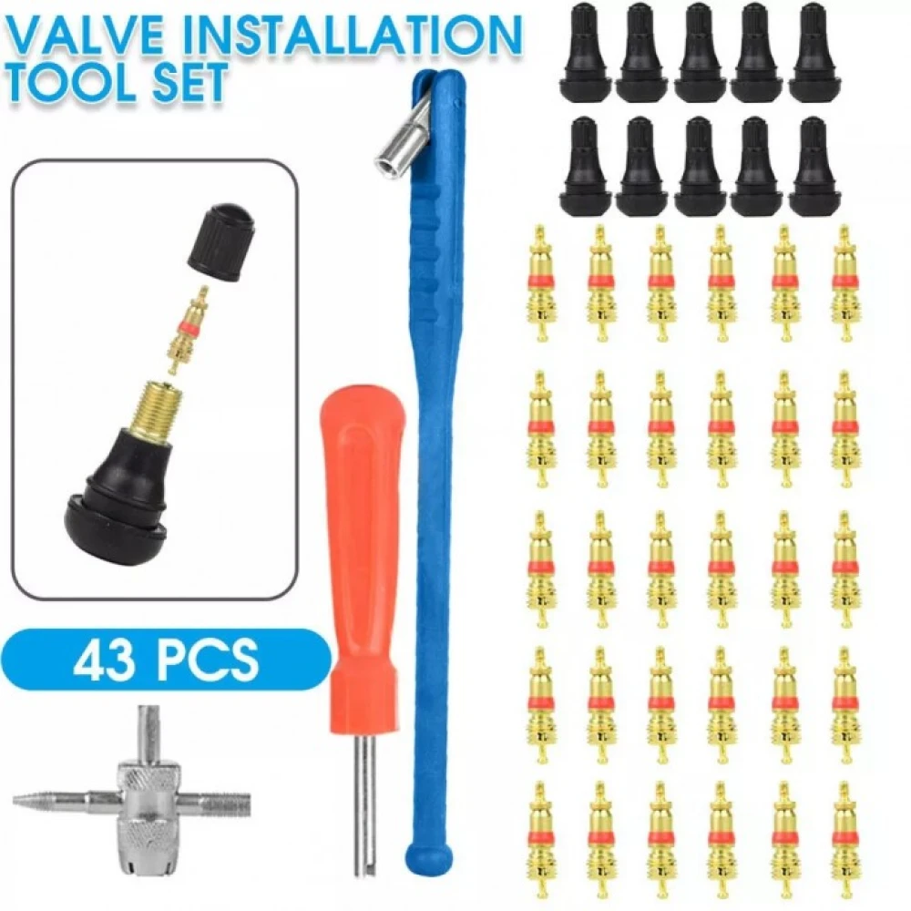 TSX TOOL tyre repair and valve removal tool set, 43 pieces