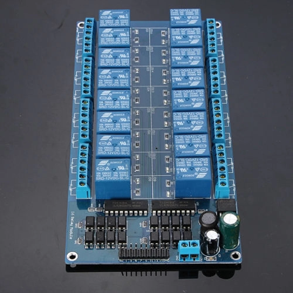 16-Channel 12V Relay Module Kit for Arduino - satkit Compatible
