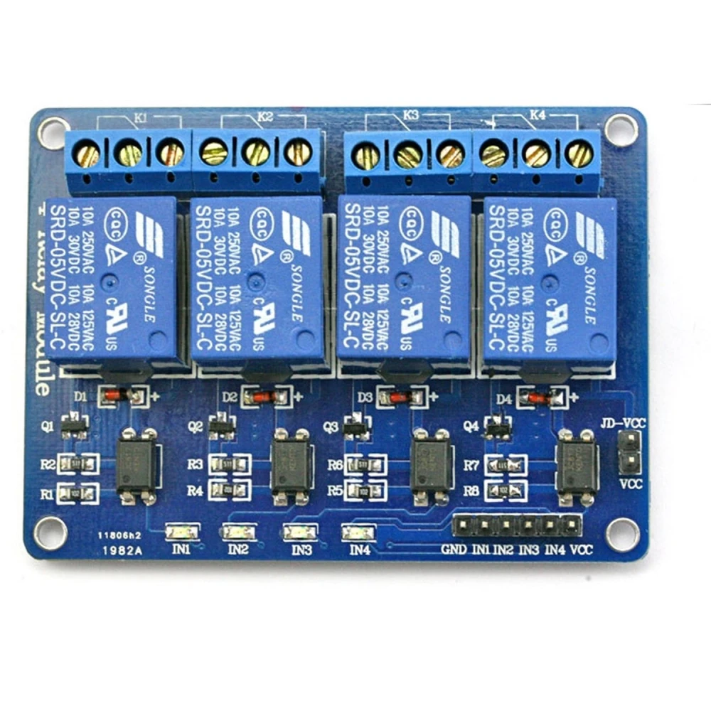 Compatible 4-Channel 5V Relay Kit for Arduino