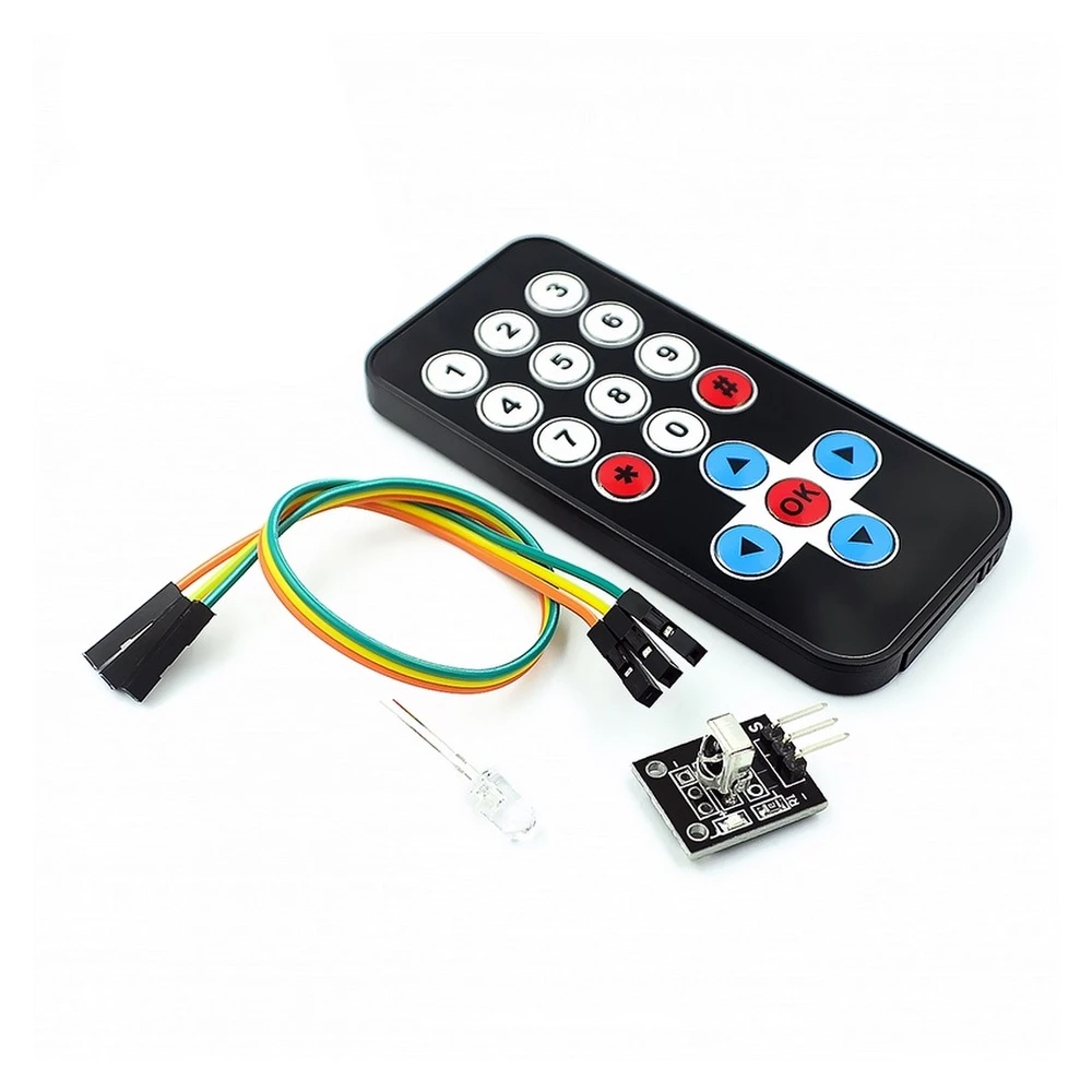 Infrared Remote Control Kit for Arduino with 38kHz IR Sensor and Ultra-thin Remote