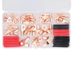 120-Piece Copper Cable Lugs and Heat Shrink Sleeves Kit for Secure Connections