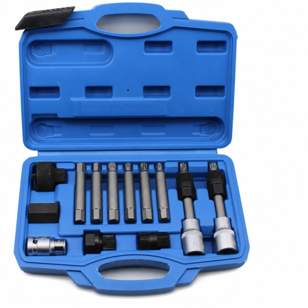 13-Piece Alternator Pulley Extractor Kit Sockets & Bits OAD Freewheel Professional