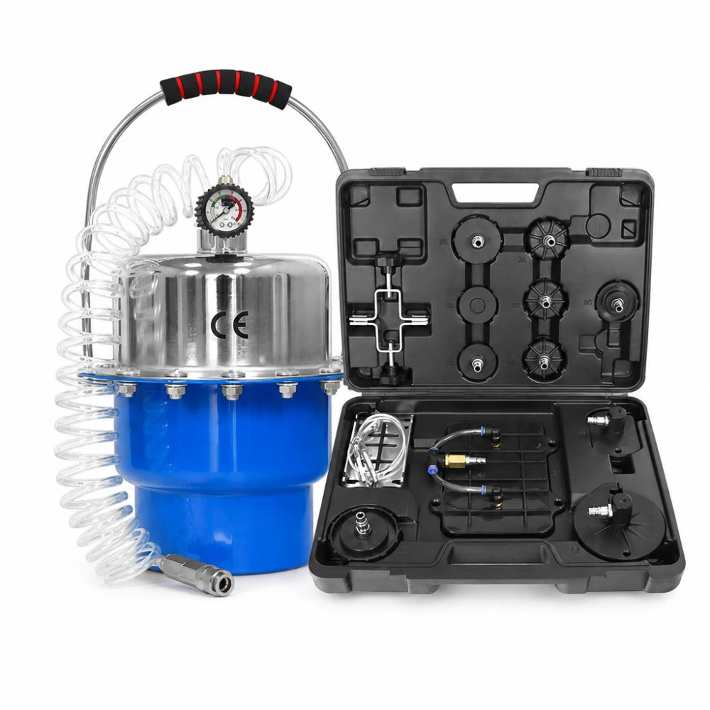 5L Pneumatic Pressure Brake & Clutch Bleeding Kit with Gauge and Adapters