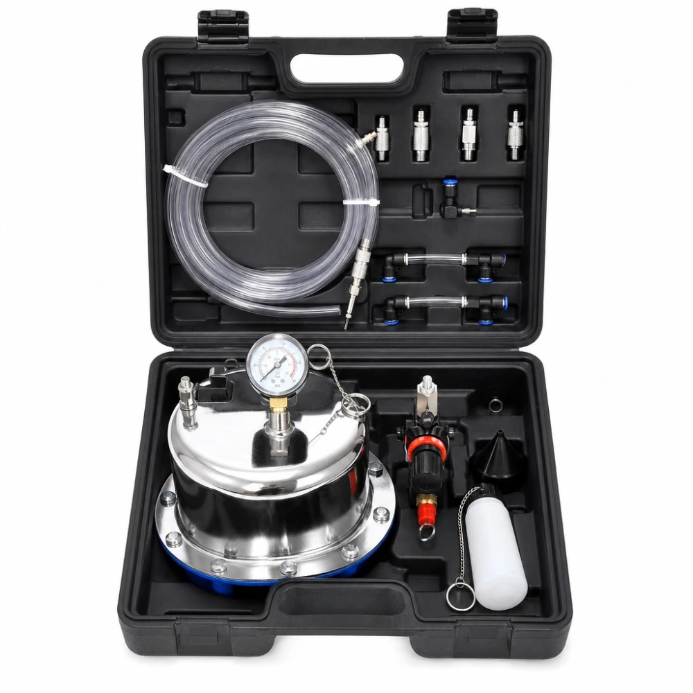 5L Pneumatic Pressure Brake & Clutch Bleeding Kit with Gauge and Adapters
