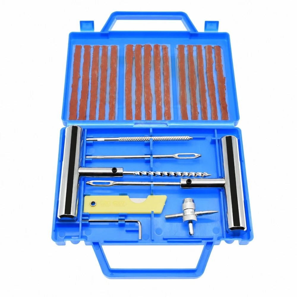 23-Piece Tyre Puncture Repair Kit Car Motorcycle Plugs Reamer