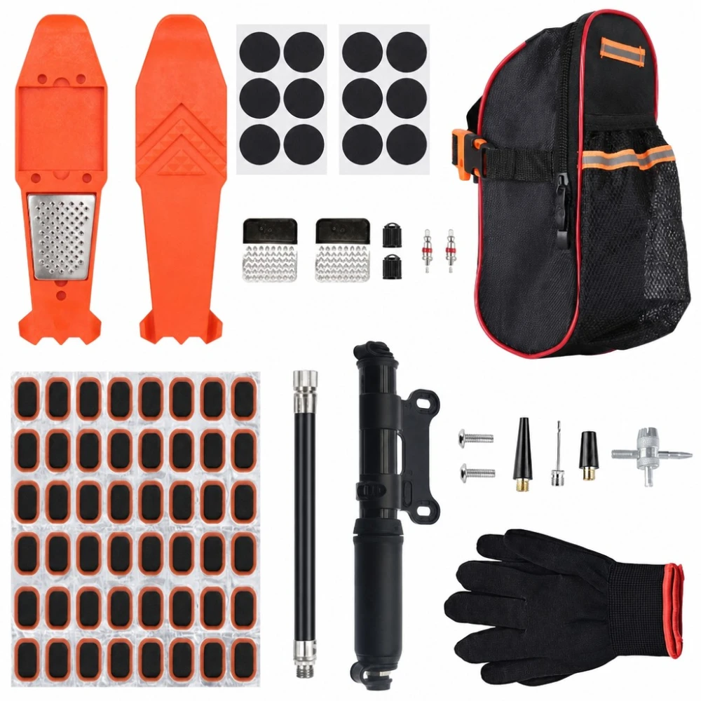 Tubeless Tyre Puncture Repair Kit Motorbike Bicycle 81 Pieces Plugs Reamer