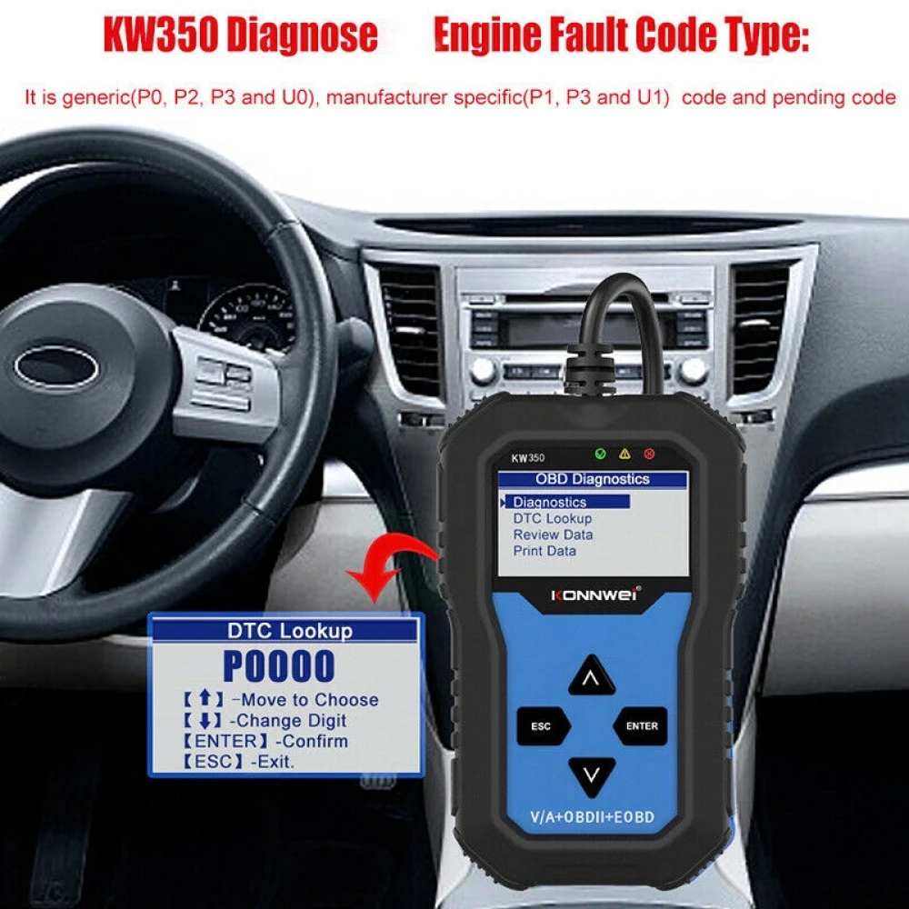 Konnwei KW350 full system diagnostic scanner for VW Audi Seat Skoda