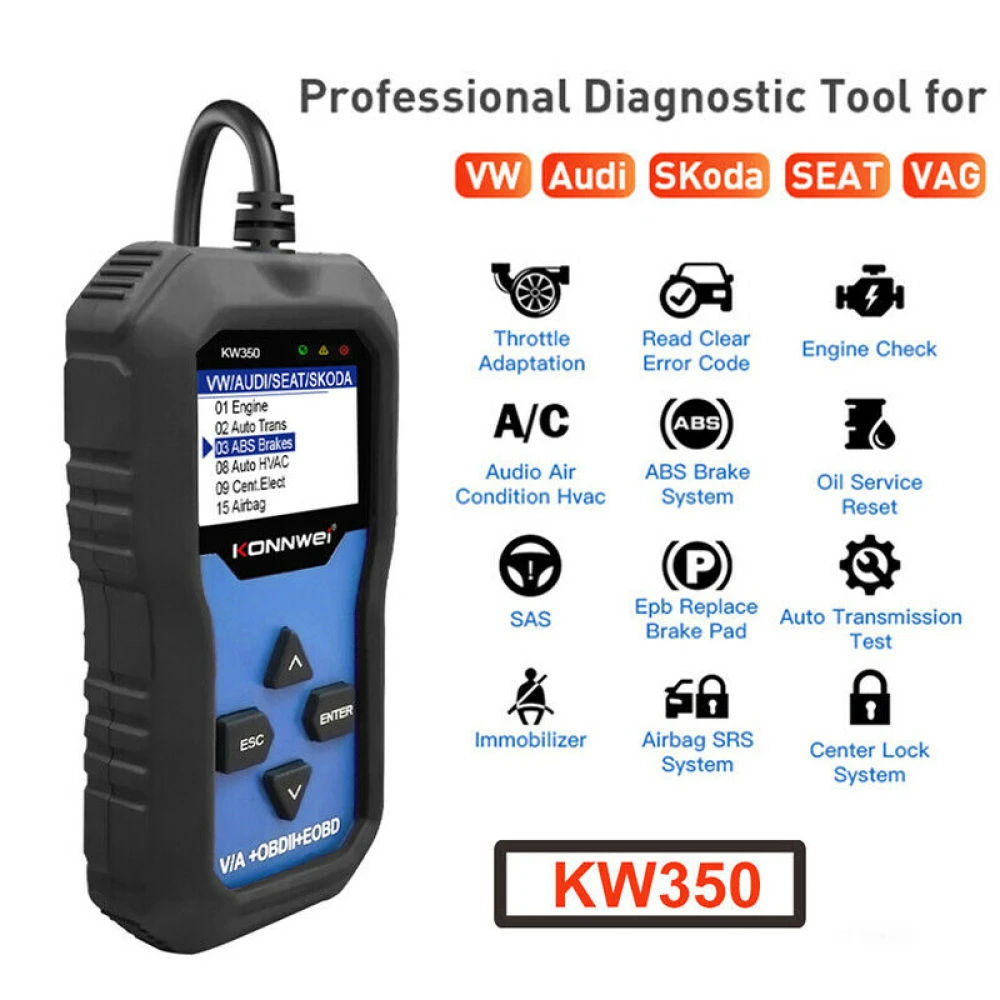 Konnwei KW350 full system diagnostic scanner for VW Audi Seat Skoda
