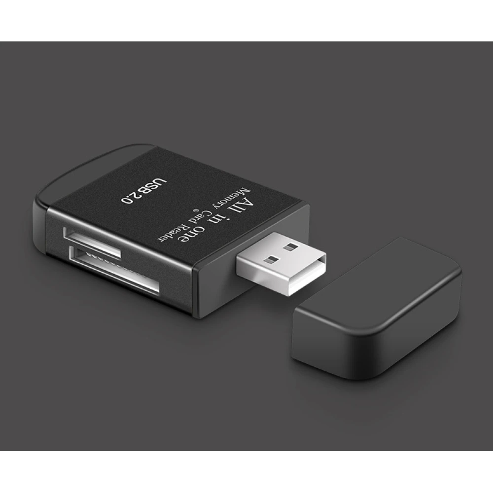 USB 2.0 All-in-One Memory Card Reader for Micro SD, MMC, SDHC, TF and M2
