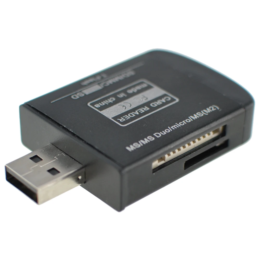 USB 2.0 All-in-One Memory Card Reader for Micro SD, MMC, SDHC, TF and M2