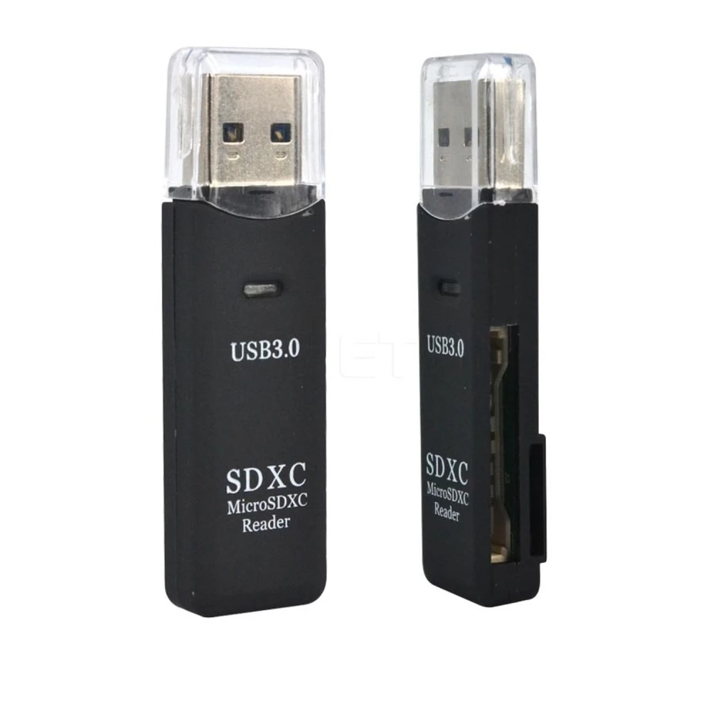 USB 3.0 Card Reader for SD, SDXC, MicroSD and MicroSDXC Cards, Compatible with All Systems