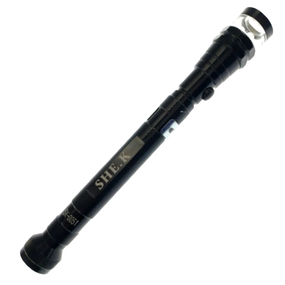 Magnetic flexible telescopic torch with 3 LED, extendable head and base