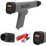 Vista frontal de la luz de sincronización digital con pinzas para vehículos 12V