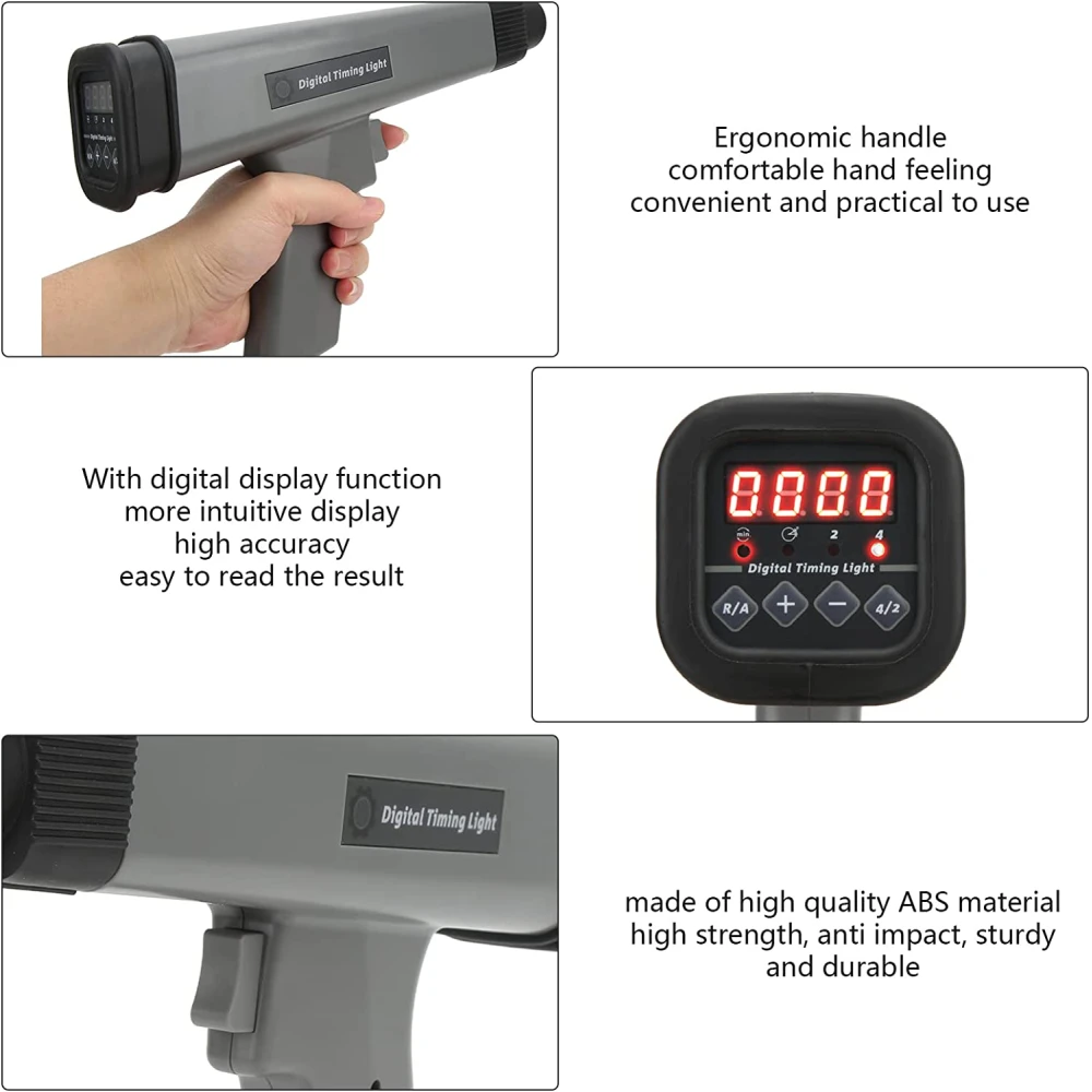 Digital inductive timing light for cars and bikes 12V with clips