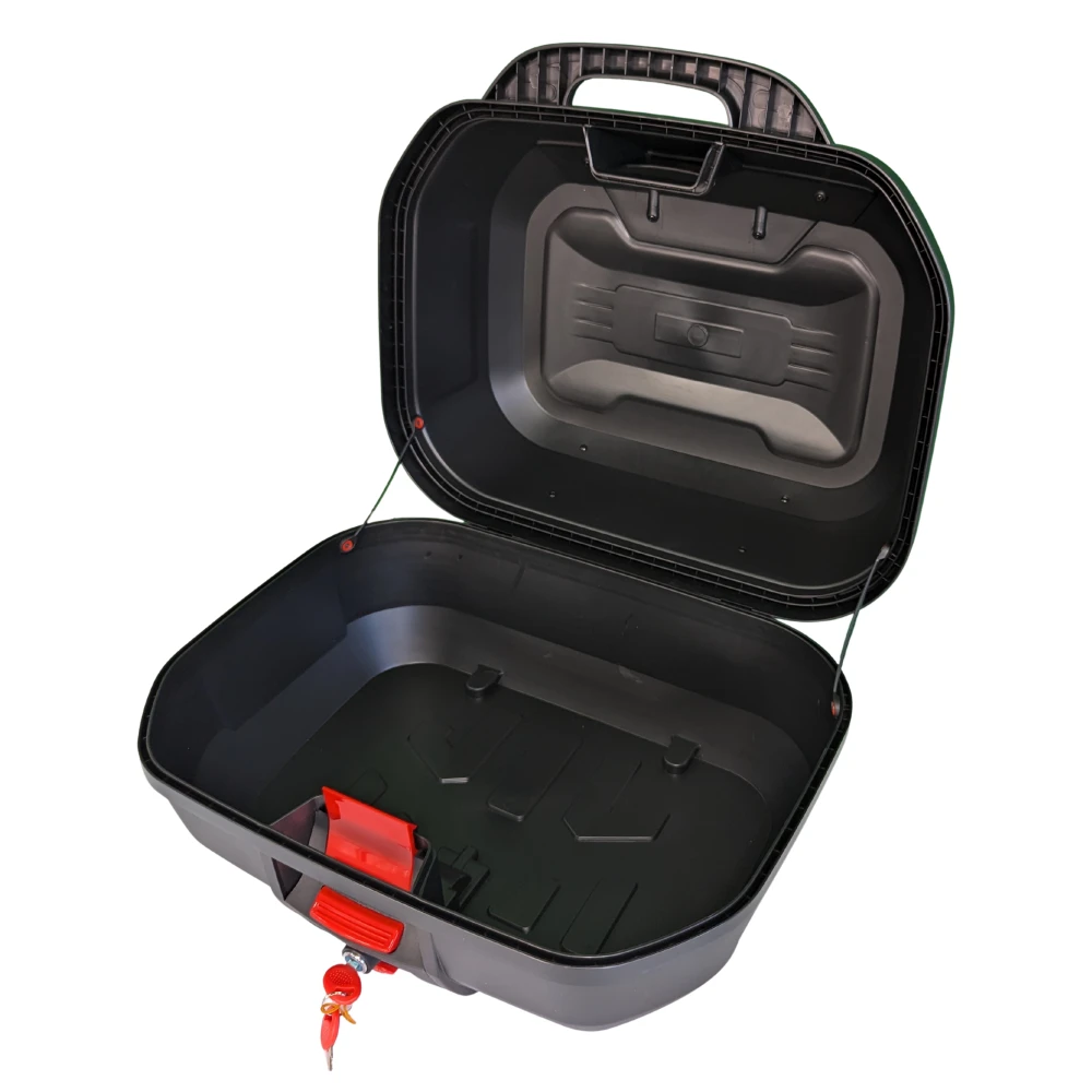 47L Motorcycle Top Box Helmet Case - Universal Removable Top Box with Lock and Backrest