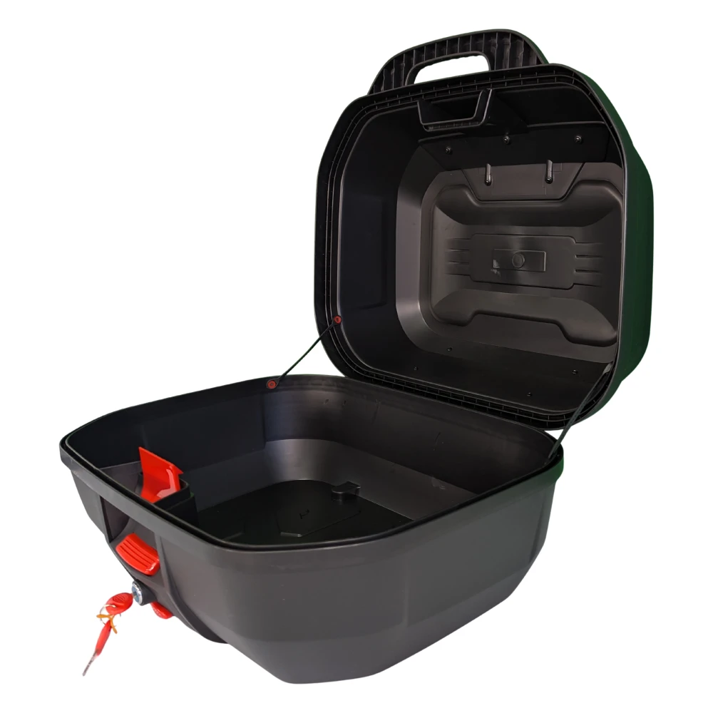 47L Motorcycle Top Box Helmet Case - Universal Removable Top Box with Lock and Backrest