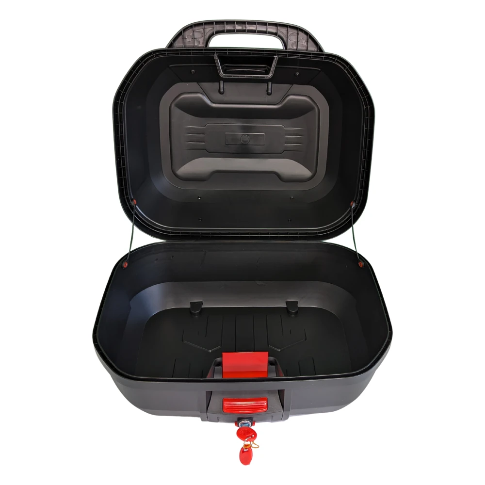 47L Motorcycle Top Box Helmet Case - Universal Removable Top Box with Lock and Backrest