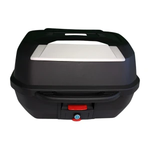 47L Motorcycle Top Box Helmet Case - Universal Removable Top Box with Lock and Backrest