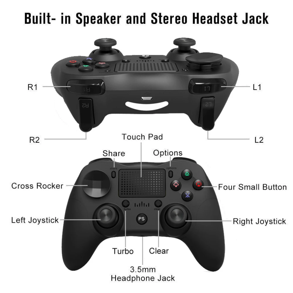 Wireless Black PS4 Compatible Controller DoubleShock 4