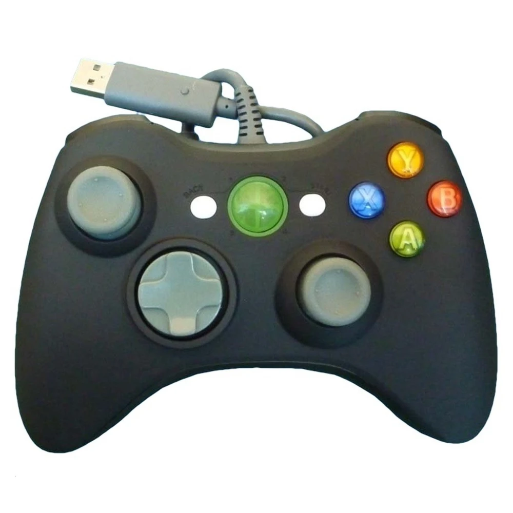 Black compatible Xbox 360 wired controller for maximum comfort and control