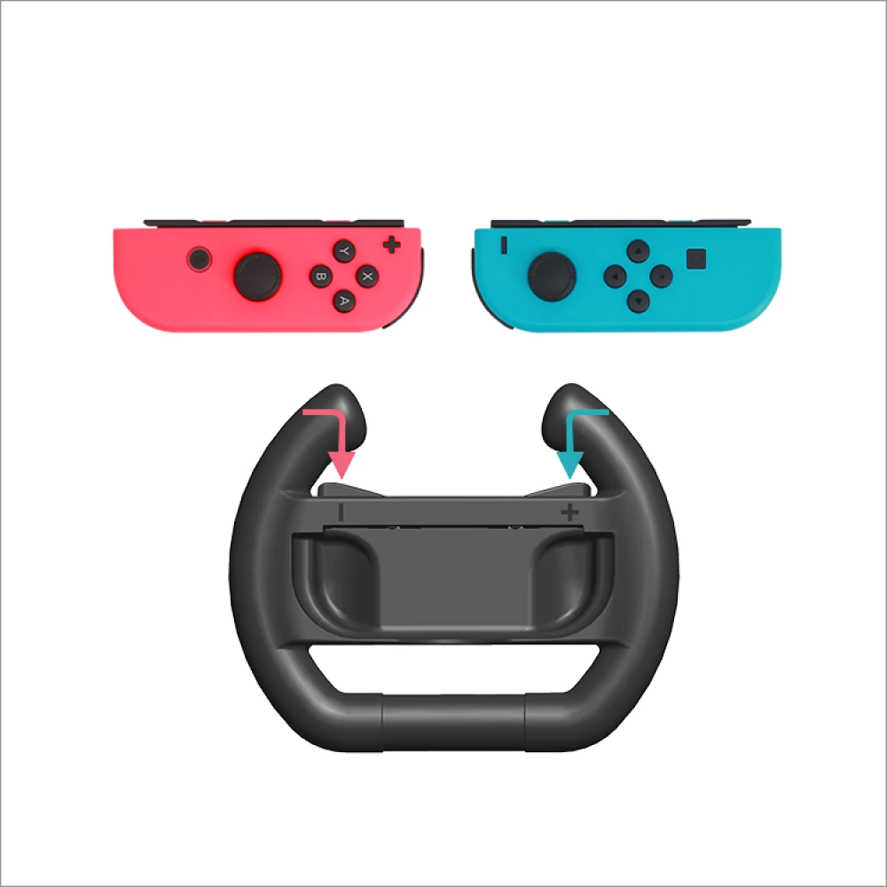 Vista lateral del volante Dobe Twin Pack para Nintendo Switch