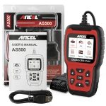 Pantalla del Ancel AS500 mostrando datos en vivo del motor