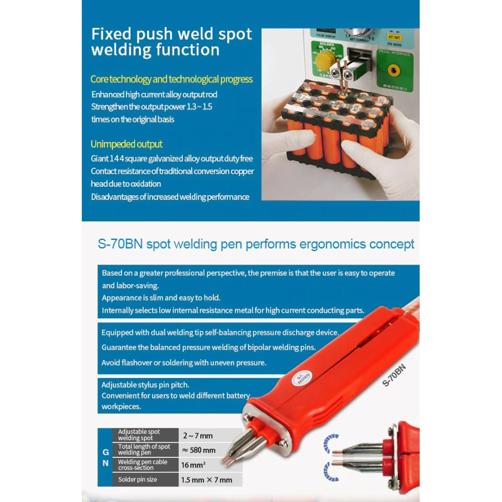 Sunkko 709AD+ 220V Spot Welder with Soldering Iron for 18650 Li-ion Battery