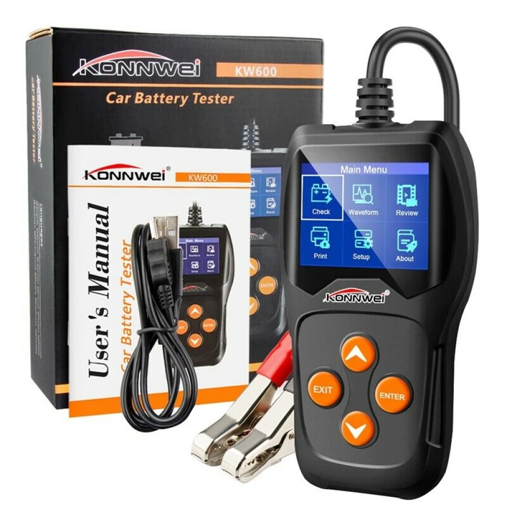 Konnwei KW600 12V Battery Tester for Car and Motorbike