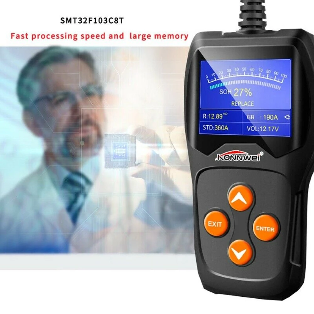 Konnwei KW600 12V Battery Tester for Car and Motorbike