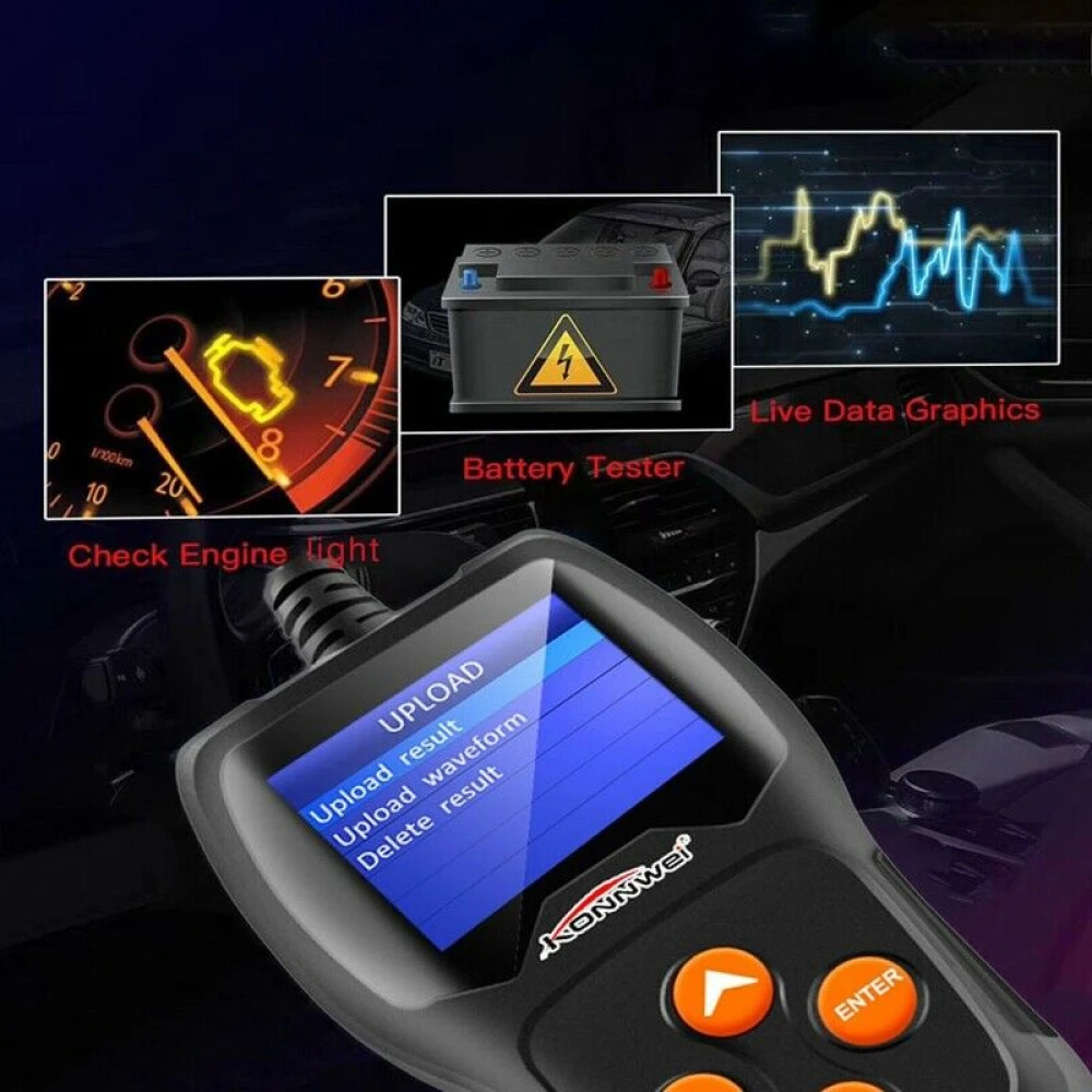 Konnwei KW600 12V Battery Tester for Car and Motorbike