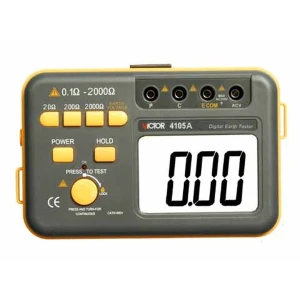 Victor 4105A earth resistance tester with stakes and leads