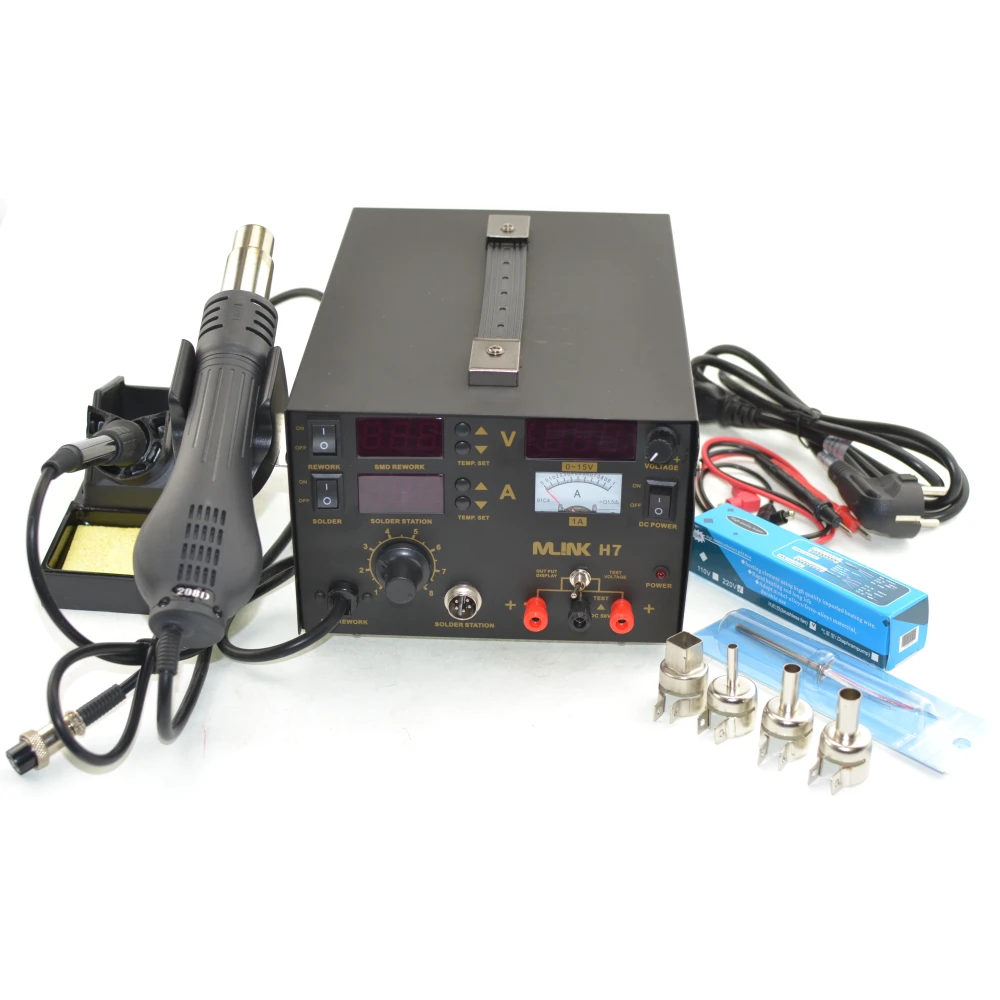 Mlink H7 3-in-1 soldering station with hot air and DC power supply