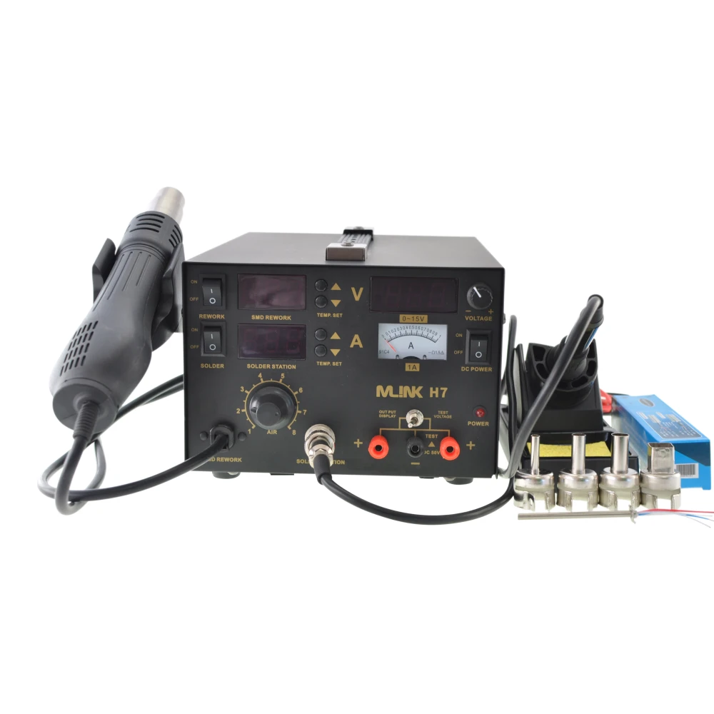 Mlink H7 3-in-1 soldering station with hot air and DC power supply