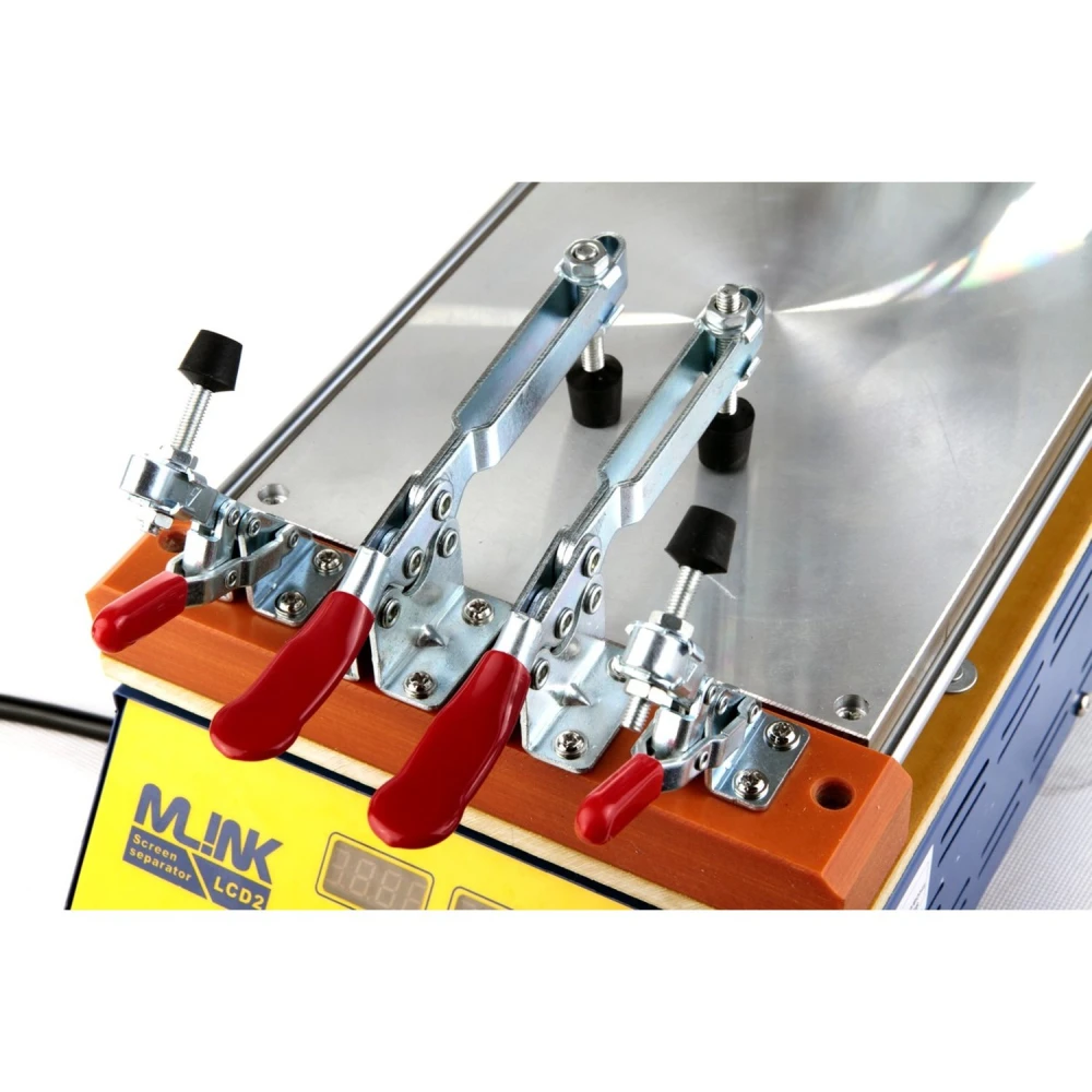Imagen lateral de la estación separadora Mlink Lcd2 mostrando sus mecanismos de cierre de presión