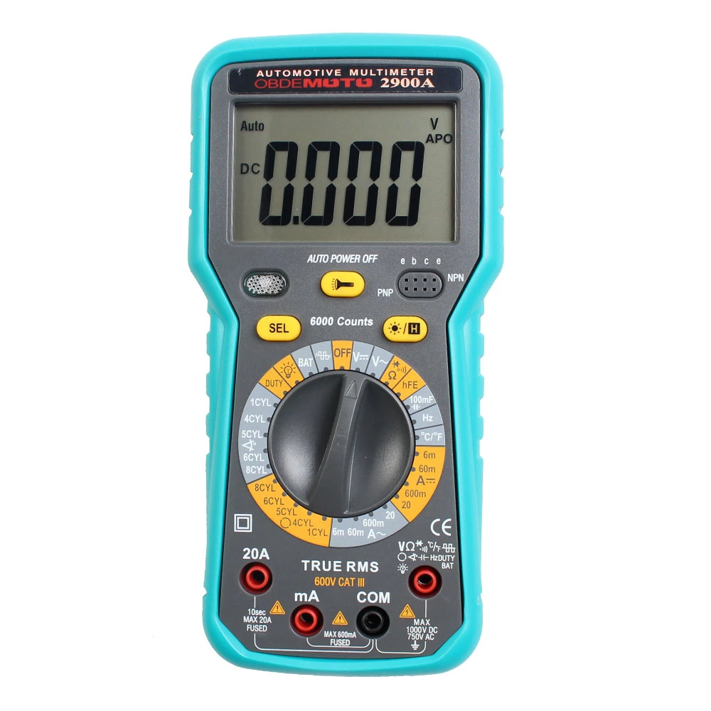 OBDEMOTO 2900A Smart Automotive Digital Multimeter with Temperature and RPM Meter