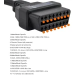 OBD2 Female Connector Extension Cable 1m for Precise Vehicle Diagnostics
